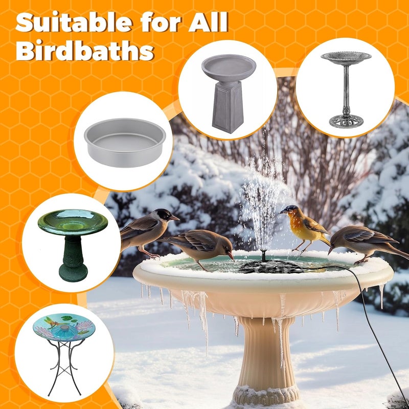 Loyala Bird Bath Heater, 70W Submersible Pond Deicer Bird Bath Deicer Birdbath Water Heater Thermostatic Control Power Saving for Outdoors in Winter (Single ice Melter) - Image 4